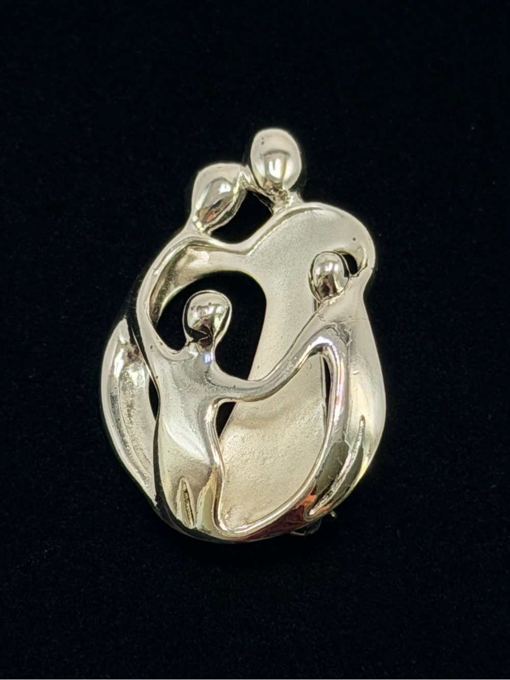 Carolyn Pollack Relios 925 Sterling Silver Loving Family Brooch Pendant Signed - Picture 8 of 8
